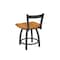 Holland Bar Stool Co 18" Low Back Swivel Vanity Stool, Pewter Finish, Med Maple Seat 82118PWMedMpl - alternate 3